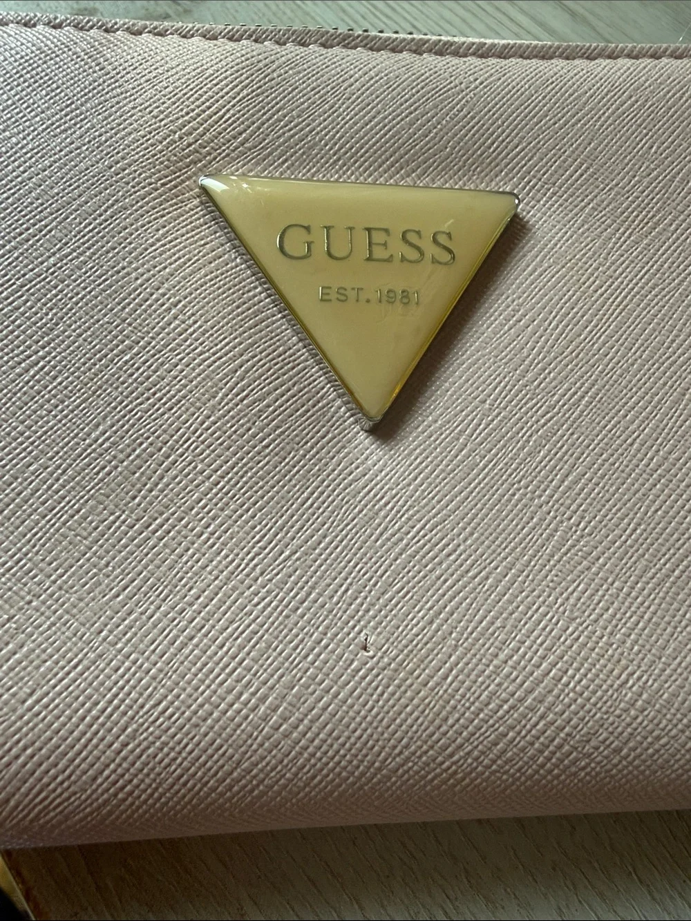 GUESS Pink Zip-Around Wallet with Logo
